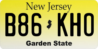 NJ license plate B86KHO