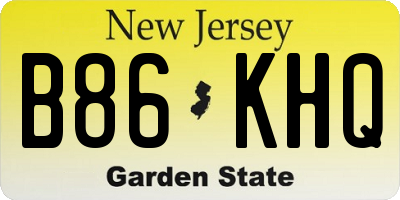 NJ license plate B86KHQ