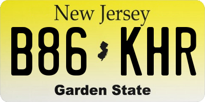 NJ license plate B86KHR