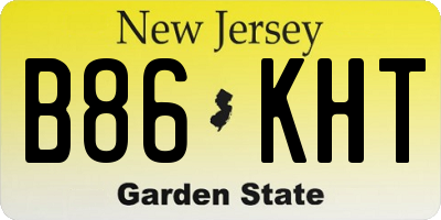 NJ license plate B86KHT