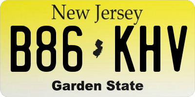 NJ license plate B86KHV