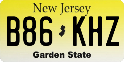 NJ license plate B86KHZ