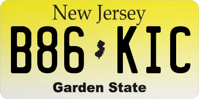 NJ license plate B86KIC