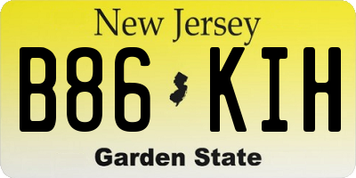 NJ license plate B86KIH