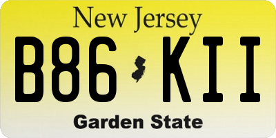 NJ license plate B86KII