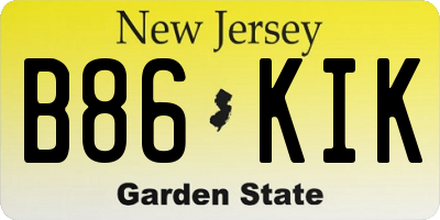 NJ license plate B86KIK