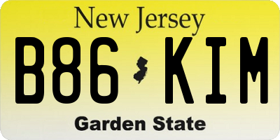 NJ license plate B86KIM