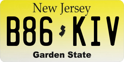NJ license plate B86KIV