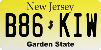 NJ license plate B86KIW
