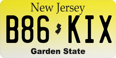 NJ license plate B86KIX