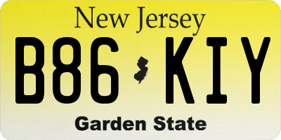 NJ license plate B86KIY