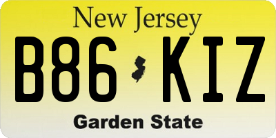 NJ license plate B86KIZ