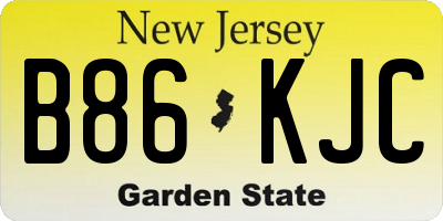 NJ license plate B86KJC