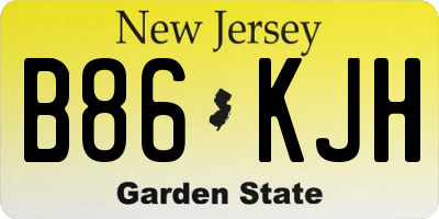 NJ license plate B86KJH