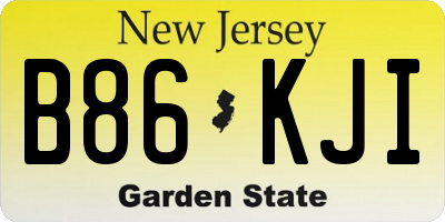 NJ license plate B86KJI