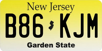 NJ license plate B86KJM