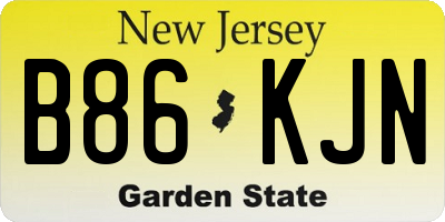 NJ license plate B86KJN