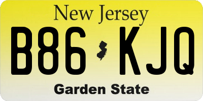 NJ license plate B86KJQ