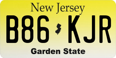 NJ license plate B86KJR