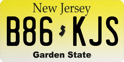 NJ license plate B86KJS