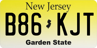 NJ license plate B86KJT