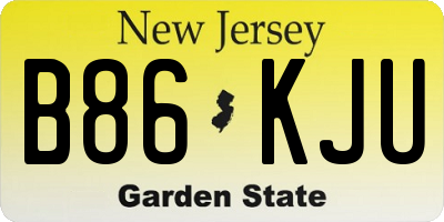 NJ license plate B86KJU
