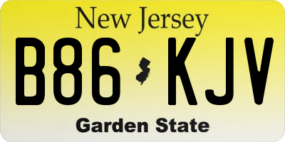 NJ license plate B86KJV