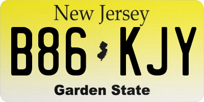 NJ license plate B86KJY