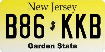 NJ license plate B86KKB