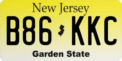 NJ license plate B86KKC