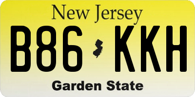 NJ license plate B86KKH