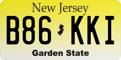 NJ license plate B86KKI