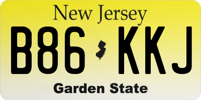 NJ license plate B86KKJ