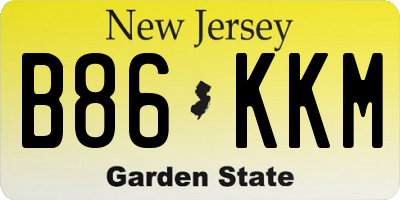 NJ license plate B86KKM