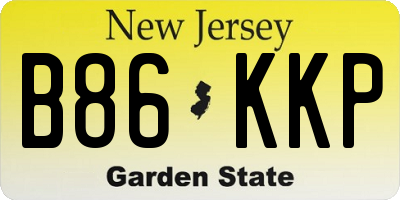 NJ license plate B86KKP