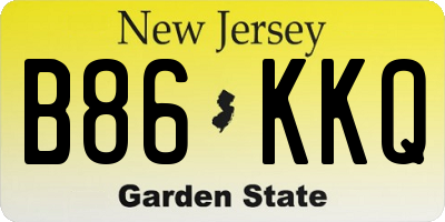 NJ license plate B86KKQ