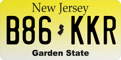 NJ license plate B86KKR
