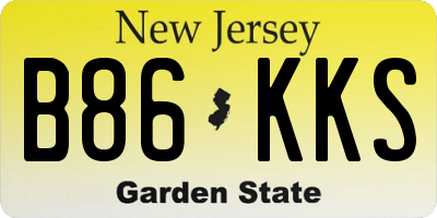 NJ license plate B86KKS
