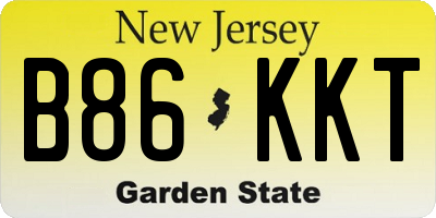 NJ license plate B86KKT