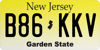 NJ license plate B86KKV