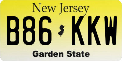 NJ license plate B86KKW