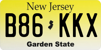 NJ license plate B86KKX