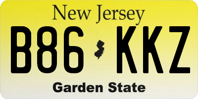 NJ license plate B86KKZ