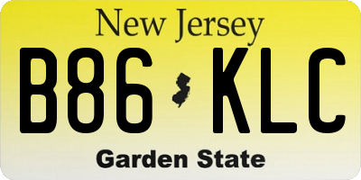 NJ license plate B86KLC