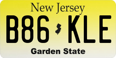 NJ license plate B86KLE