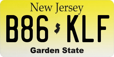 NJ license plate B86KLF