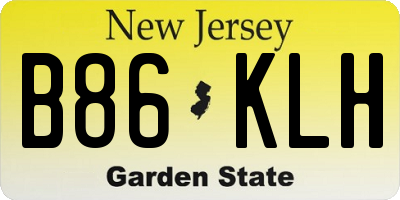 NJ license plate B86KLH