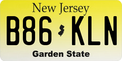 NJ license plate B86KLN