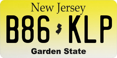 NJ license plate B86KLP