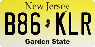 NJ license plate B86KLR